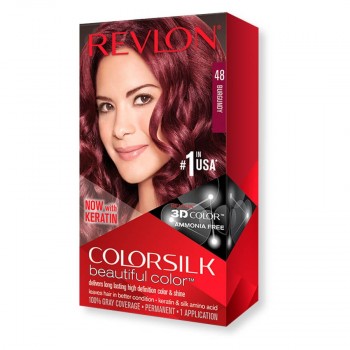 Revlon ColorSilk Hair Color, Burgundy [48] - 1PCS